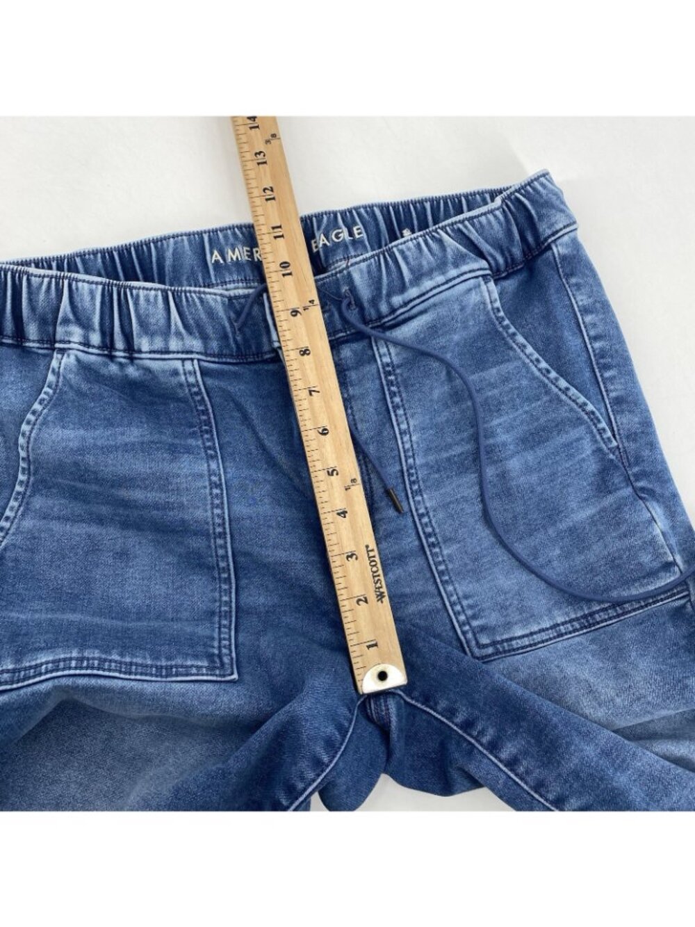 American Eagle Women’s Next Level Stretch Denim Jogger Jeans Size 10 SHORT - Picture 3 of 12